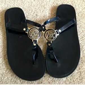 Michael kors black jelly sandals 7.5
